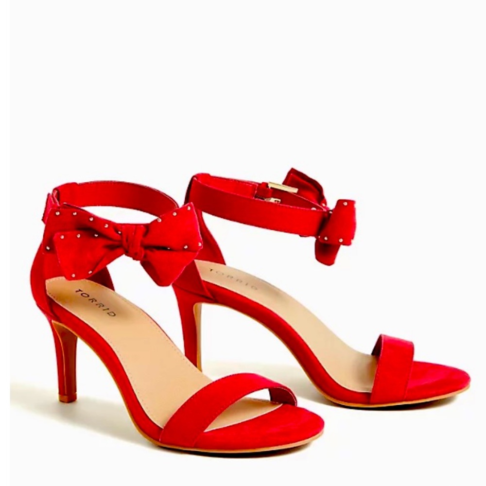 Red Faux Suede Stiletto Heel Size 7